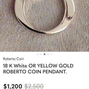 ROBERTO COIN  18K WHITE GOLD Open Circle Pendant Necklace - White/Silver